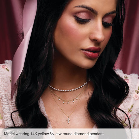 14K White Gold 1/2 CTW Lab-Grown Diamond Cross Pendant