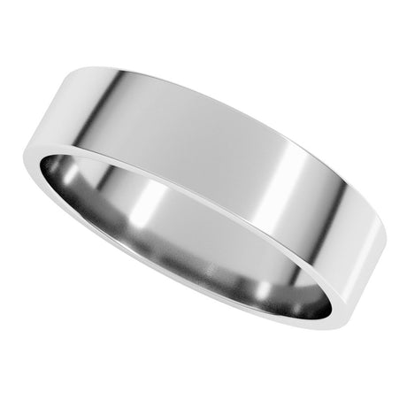 14K White Gold 5.5 mm Flat Band Size 7.5