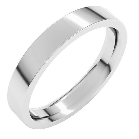 14K White Gold 3.5 mm Comfort-Fit Flat Band Size 5