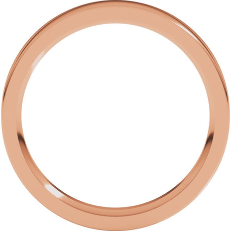 14K Rose Gold 3.5 mm Comfort-Fit Flat Band Size 4