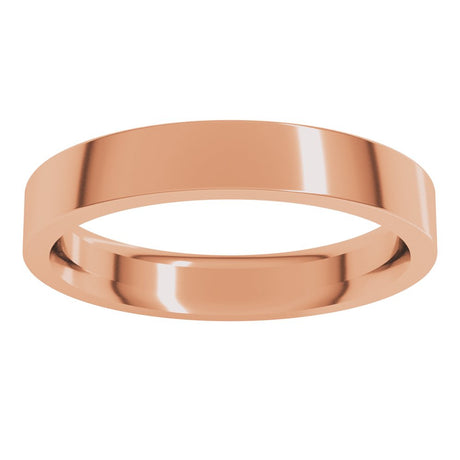 14K Rose Gold 3.5 mm Comfort-Fit Flat Band Size 4