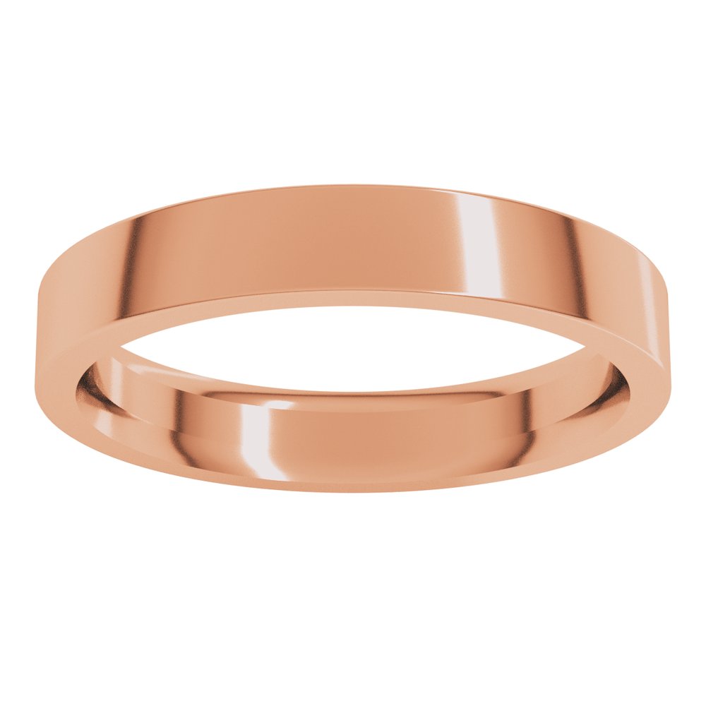 14K Rose Gold 3.5 mm Comfort-Fit Flat Band Size 4