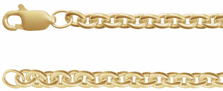 14K Yellow Gold-Filled 4 mm Cable 7" Chain
