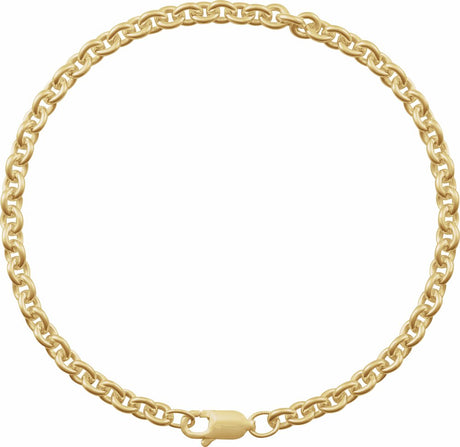 14K Yellow Gold-Filled 4 mm Cable 7" Chain