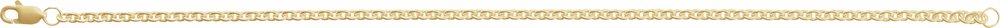 14K Yellow Gold-Filled 2.4 mm Cable 7" Chain