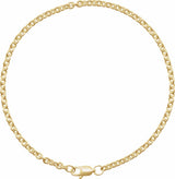 14K Yellow Gold-Filled 2.4 mm Cable 7" Chain