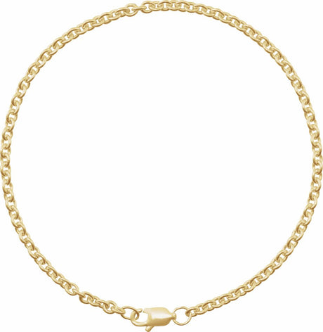 14K Yellow Gold-Filled 2.4 mm Cable 7" Chain