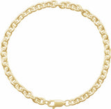 14K Yellow Gold-Filled 4.4 mm Cable 7" Chain