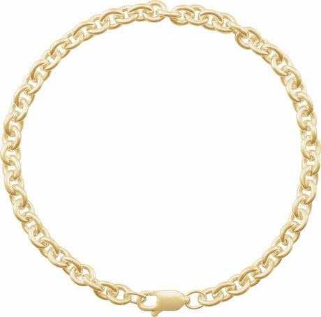 14K Yellow Gold-Filled 4.4 mm Cable 7" Chain