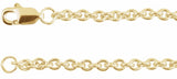 14K Yellow Gold-Filled 2.4 mm Cable 16" Chain