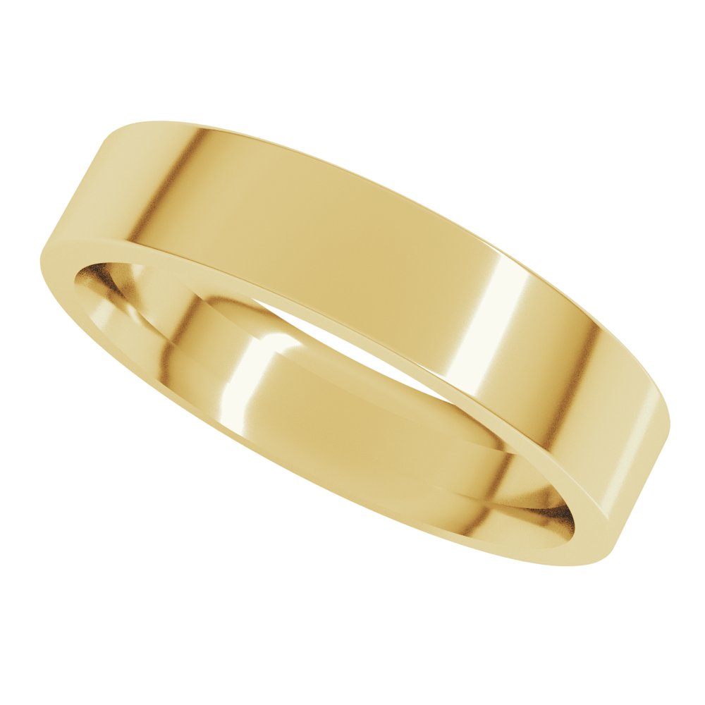 18K Yellow Gold 4.5 mm Comfort-Fit Flat Band Size 9