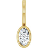 14K Yellow Gold 1/5 CT Lab-Grown Diamond Solitaire Charm/Pendant