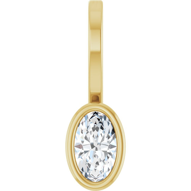 14K Yellow Gold 1/5 CT Lab-Grown Diamond Solitaire Charm/Pendant