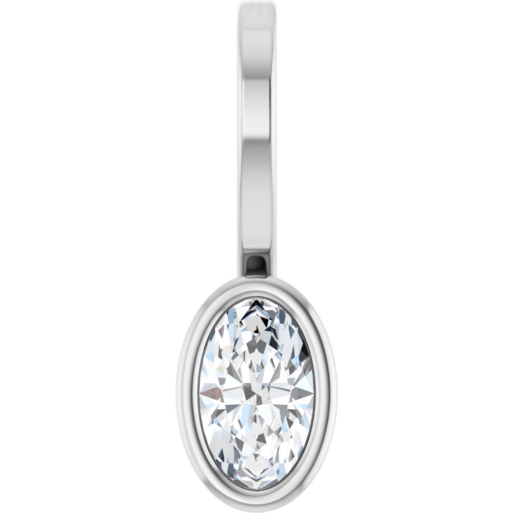 14K White Gold 1/5 CT Lab-Grown Diamond Solitaire Charm/Pendant