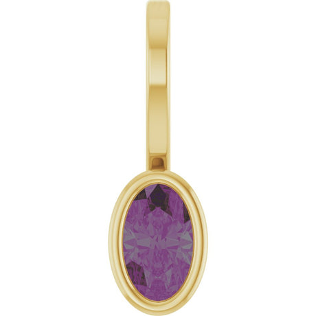 14K Yellow Gold Lab-Grown Alexandrite Solitaire Charm/Pendant