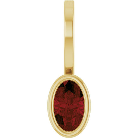 14K Yellow Gold Natural Mozambique Garnet Solitaire Charm/Pendant