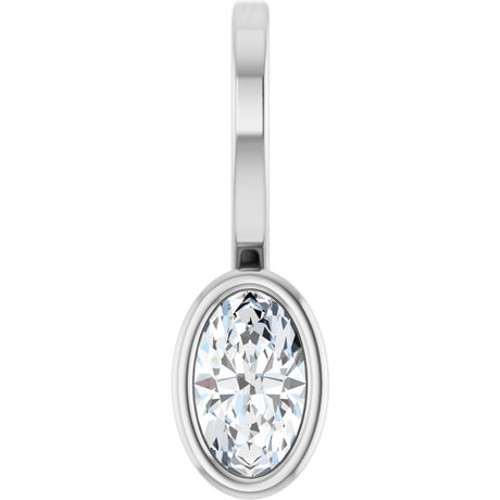 14K White Gold 1/5 CT Lab-Grown Diamond Solitaire Charm/Pendant