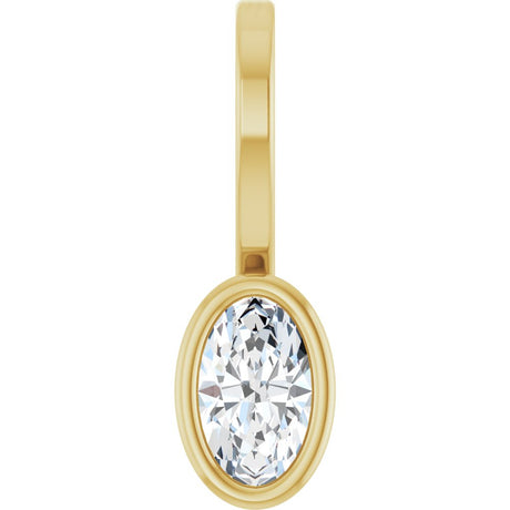 14K Yellow Gold 1/5 CT Lab-Grown Diamond Solitaire Charm/Pendant