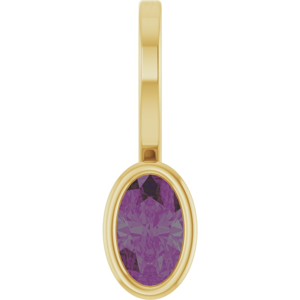 14K Yellow Gold Lab-Grown Alexandrite Solitaire Charm/Pendant