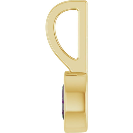 14K Yellow Gold Lab-Grown Alexandrite Solitaire Charm/Pendant