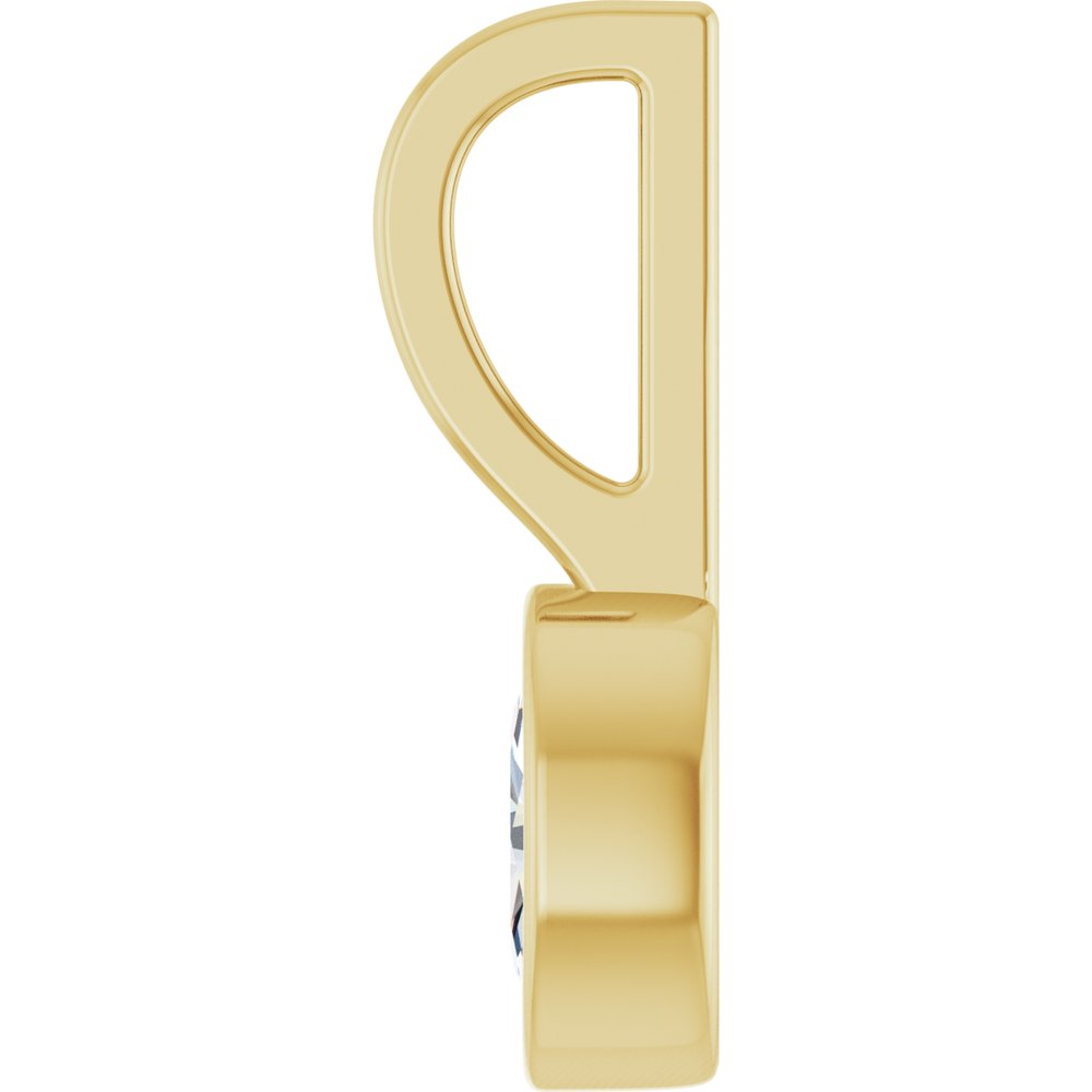 14K Yellow Gold 1/5 CT Lab-Grown Diamond Solitaire Charm/Pendant