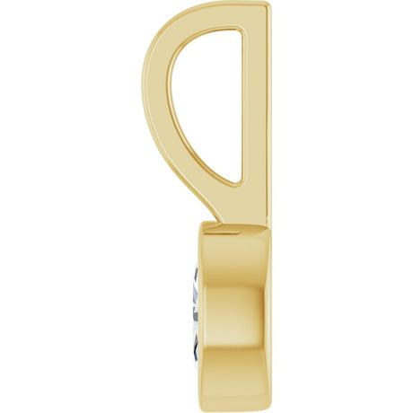14K Yellow Gold 1/5 CT Lab-Grown Diamond Solitaire Charm/Pendant