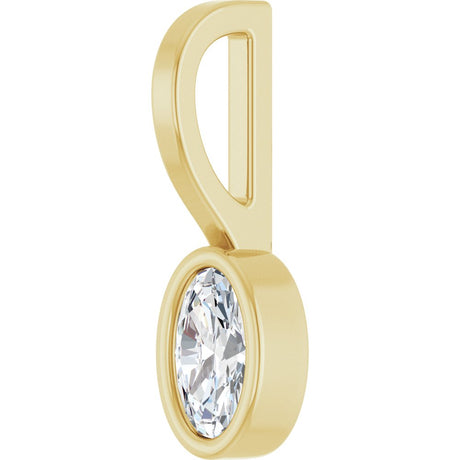 14K Yellow Gold 1/5 CT Lab-Grown Diamond Solitaire Charm/Pendant