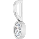 14K White Gold 1/5 CT Lab-Grown Diamond Solitaire Charm/Pendant