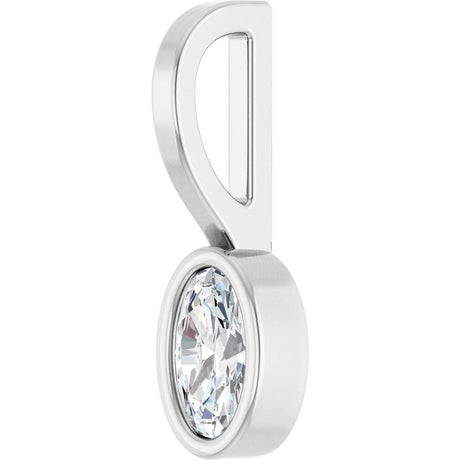 14K White Gold 1/5 CT Lab-Grown Diamond Solitaire Charm/Pendant