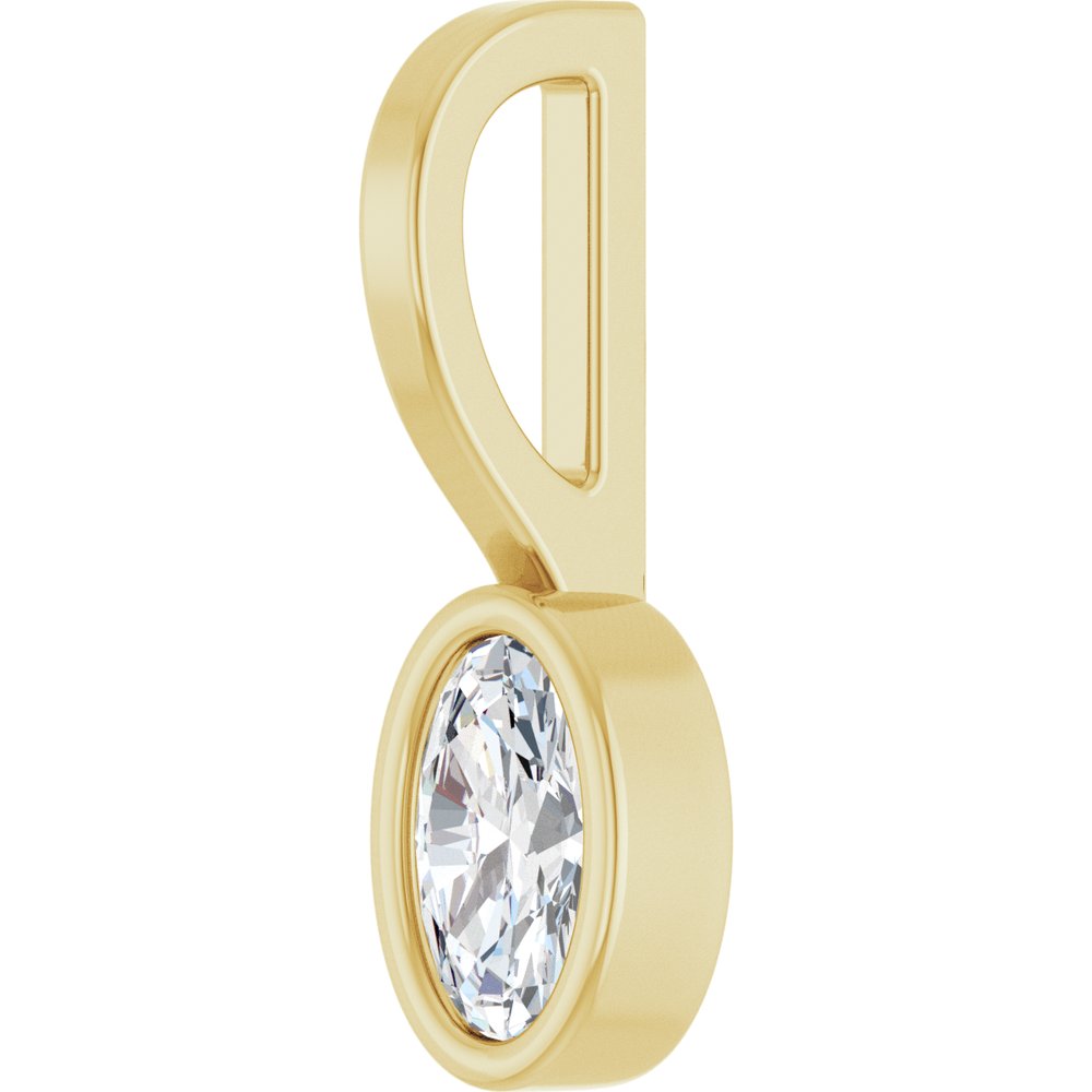14K Yellow Gold 1/5 CT Lab-Grown Diamond Solitaire Charm/Pendant