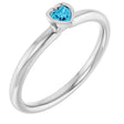 Sterling Silver Natural Aquamarine Stackable Ring