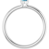 Sterling Silver Natural Aquamarine Stackable Ring