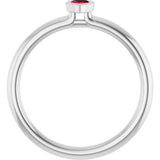 Sterling Silver Lab-Grown Ruby Stackable Ring