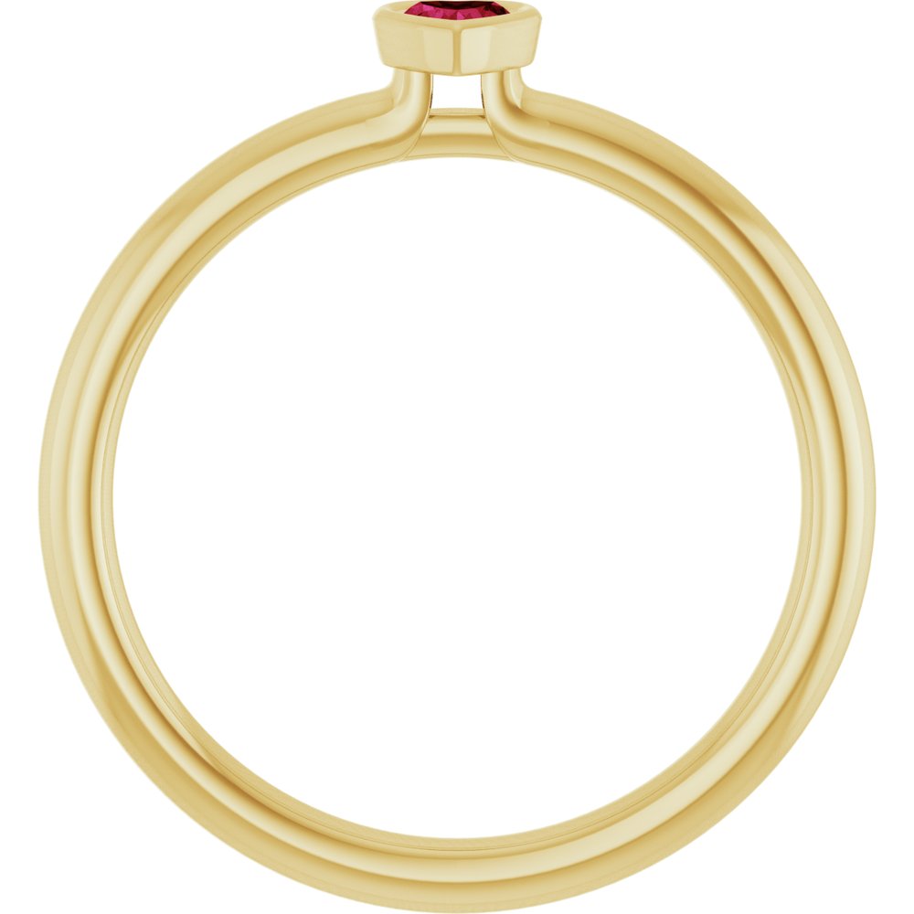 14K Yellow Gold Lab-Grown Ruby Stackable Ring