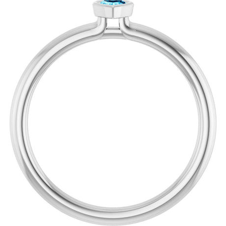 Sterling Silver Natural Aquamarine Stackable Ring