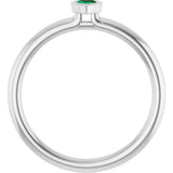 Sterling Silver Lab-Grown Emerald Stackable Ring