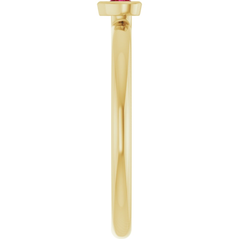 14K Yellow Gold Lab-Grown Ruby Stackable Ring