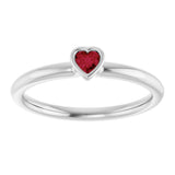 Sterling Silver Lab-Grown Ruby Stackable Ring