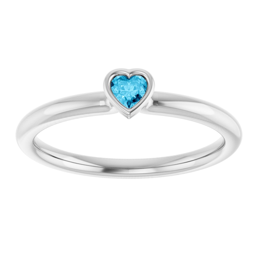 Sterling Silver Natural Aquamarine Stackable Ring