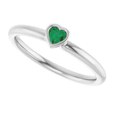 Sterling Silver Lab-Grown Emerald Stackable Ring