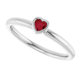 Sterling Silver Lab-Grown Ruby Stackable Ring