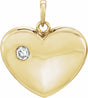 14K Yellow Gold 1/6 CT Natural Diamond Heart Pendant