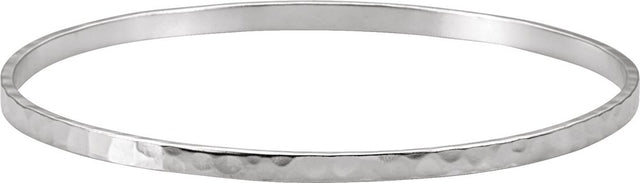 Sterling Silver 3.25 mm Hammered Bangle 8" Bracelet