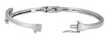14K White Gold 5/8 CTW Natural Diamond Bangle 6 1/2" Bracelet   