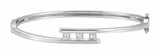 14K White Gold 5/8 CTW Natural Diamond Bangle 6 1/2" Bracelet   