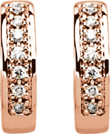 14K Rose Gold 1/6 CTW Natural Diamond 12.1 mm Hoop Earrings