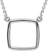 14K White Square 16" Necklace