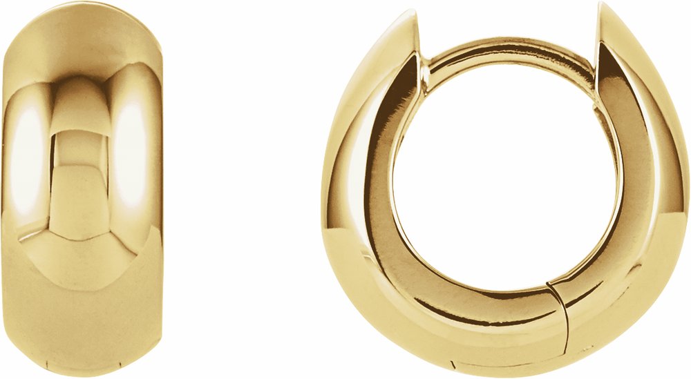 14K Yellow Gold Hinged 12.7 mm Hoop 
Earrings