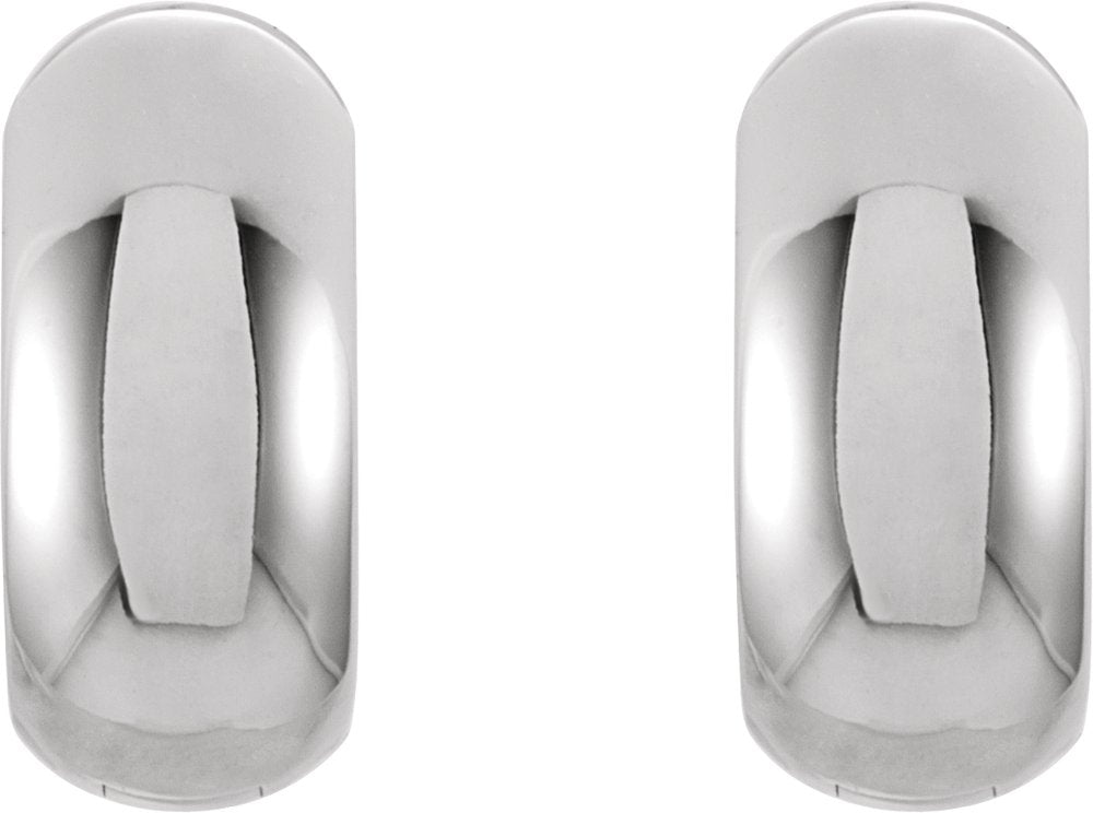 14K White Hinged 12.7 mm Hoop 
Earrings