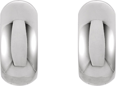 14K White Hinged 12.7 mm Hoop 
Earrings